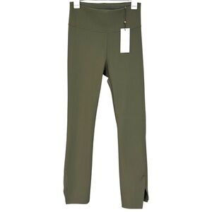 Calia Sculpt Vented Straight Dark Olive Cropped Pants Womens NWT Size Medium